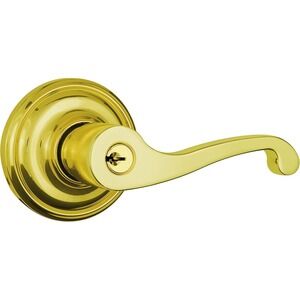 Brinks Glenshaw Polished Brass Push Pull Rotate‎ Entry Lever Lock 23014-105